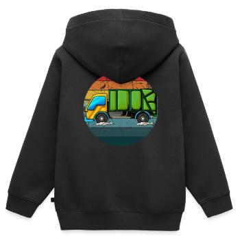 Müllmann Geschenk Müll Müllabfuhr Abfall Beruf - Kinder Premium Organic Zip Hoodie - Schwarz - Hinten - AI Model Kid Male (0cm)