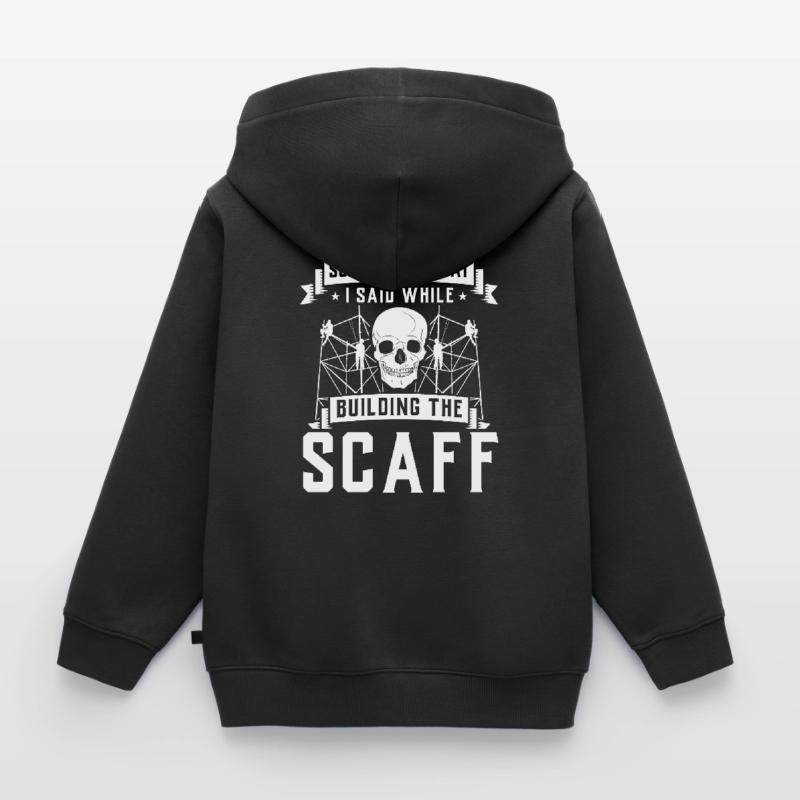 Constructeurs d’échafaudages Sweat Premium à capuche zippé enfant bio