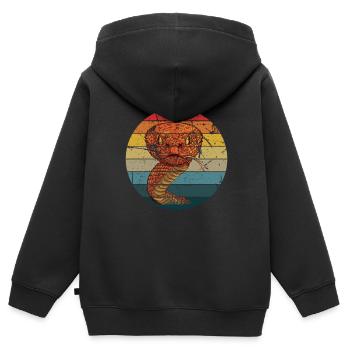 Serpent Cadeau Animal Reptile Cobra Python Boa - Sweat Premium à capuche zippé enfant bio - noir - Dos - AI Model Kid Male (0cm)