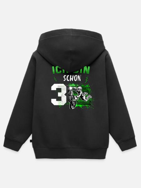 Motocross - Kinder Premium Organic Zip Hoodie - Schwarz