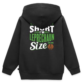 Ich Bin Nicht Klein Ich Habe Kobold Größe Ire - Kinder Premium Organic Zip Hoodie - Schwarz - Hinten - AI Model Kid Male (0cm)