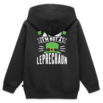 Non, je ne suis pas un Leprechaun Irlandais Leprechaun Irlandais - Sweat Premium à capuche zippé enfant bio - noir - Dos - AI Model Kid Male (0cm)