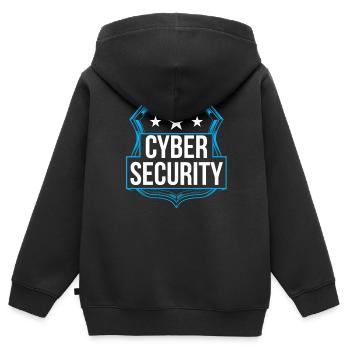 Cybersecurity Hacker IT Security Hack Hacking - Kids Premium Organic Zip-up Hoodie - black - Back - AI Model Kid Male (0cm)