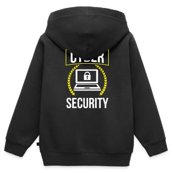 Cybersecurity Hacking Hack Hacker IT Security - Kids Premium Organic Zip-up Hoodie - black - Back - AI Model Kid Male (0cm)