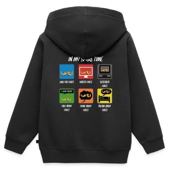 Renard - Sweat Premium à capuche zippé enfant bio - noir - Dos - AI Model Kid Male (0cm)