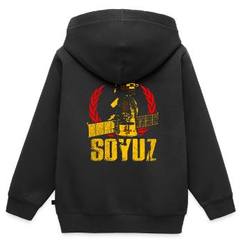 Vaisseau spatial Soyouz - Sweat Premium à capuche zippé enfant bio - noir - Dos - AI Model Kid Male (0cm)