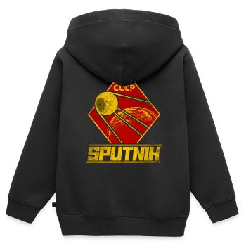 Sputnik Satellit Sowjetunion - Kinder Premium Organic Zip Hoodie - Schwarz - Hinten - AI Model Kid Male (0cm)