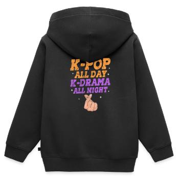 K-Pop Koreanisch Musik Pop Korea Kpop Geschenk - Kinder Premium Organic Zip Hoodie - Schwarz - Hinten - AI Model Kid Male (0cm)