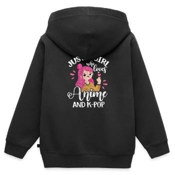 K-Pop Anime Koreanisch Musik Pop Korea Geschenk - Kinder Premium Organic Zip Hoodie - Schwarz - Hinten - AI Model Kid Male (0cm)