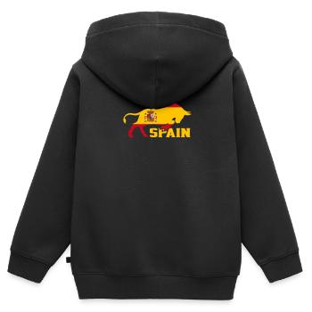 Spain - Kids Premium Organic Zip-up Hoodie - black - Back - AI Model Kid Male (0cm)
