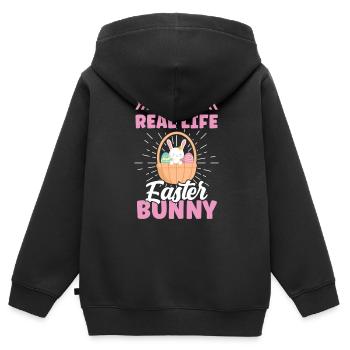Je suis un vrai lapin de Pâques Pâques Pâques - Sweat Premium à capuche zippé enfant bio - noir - Dos - AI Model Kid Male (0cm)