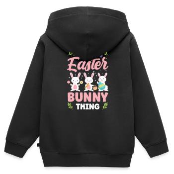 Es Ist Eine Osterhasen Sache Ostern Osterfest - Kinder Premium Organic Zip Hoodie - Schwarz - Hinten - AI Model Kid Male (0cm)