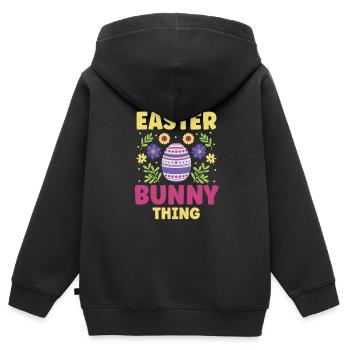 Es Ist Eine Osterhasen Sache Ostern Osterfest - Kinder Premium Organic Zip Hoodie - Schwarz - Hinten - AI Model Kid Male (0cm)