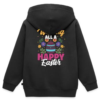 Wünsche Allen Ein Frohes Osterfest Osterei Ostern - Kinder Premium Organic Zip Hoodie - Schwarz - Hinten - AI Model Kid Male (0cm)