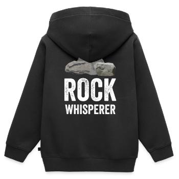 Rock Stone Whisperer Géologie Profession Géologue - Sweat Premium à capuche zippé enfant bio - noir - Dos - AI Model Kid Male (0cm)