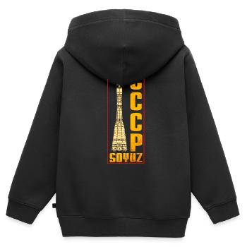 Soyouz - Missile soviétique - Sweat Premium à capuche zippé enfant bio - noir - Dos - AI Model Kid Male (0cm)