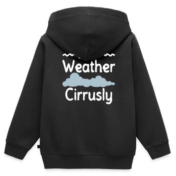 Météorologue Météo Climat Prévisions Météo - Sweat Premium à capuche zippé enfant bio - noir - Dos - AI Model Kid Male (0cm)