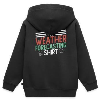 Météorologue Météo Climat Prévisions Météo - Sweat Premium à capuche zippé enfant bio - noir - Dos - AI Model Kid Male (0cm)