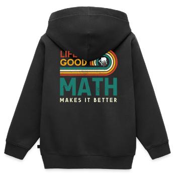 Das Leben Ist Eine Gute Mathematik Macht Es - Kinder Premium Organic Zip Hoodie - Schwarz - Hinten - AI Model Kid Male (0cm)