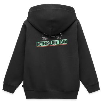 Météorologue Météo Climat Prévisions Météo - Sweat Premium à capuche zippé enfant bio - noir - Dos - AI Model Kid Male (0cm)