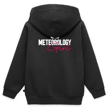 Météorologue Météo Climat Prévisions Météo - Sweat Premium à capuche zippé enfant bio - noir - Dos - AI Model Kid Male (0cm)