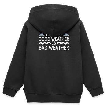 Météorologue Météo Climat Prévisions Météo - Sweat Premium à capuche zippé enfant bio - noir - Dos - AI Model Kid Male (0cm)