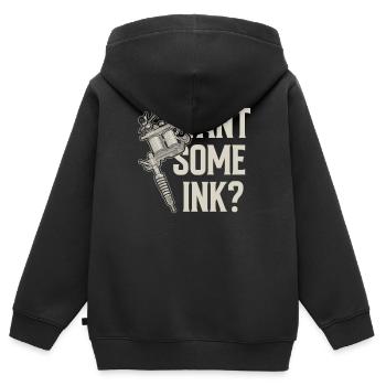 Willst Du Etwas Tinte? Tätowierer Tätowieren - Kinder Premium Organic Zip Hoodie - Schwarz - Hinten - AI Model Kid Male (0cm)