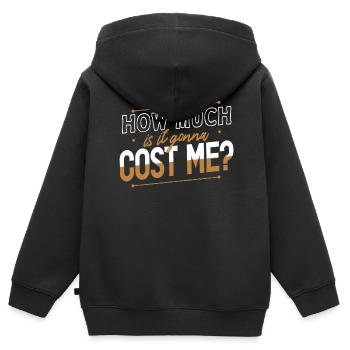 Wie Viel Wird Es Mich Kosten? Papa Vater Papi - Kinder Premium Organic Zip Hoodie - Schwarz - Hinten - AI Model Kid Male (0cm)