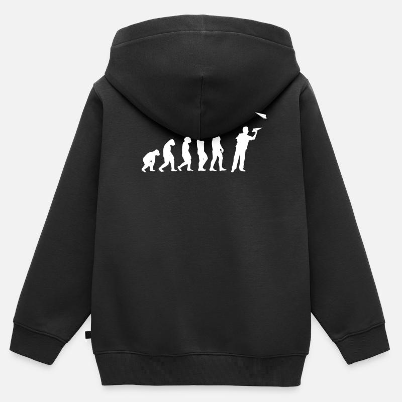 Papier Pilote d’avion Math Teacher Evolution - Sweat Premium à capuche zippé enfant bio - noir