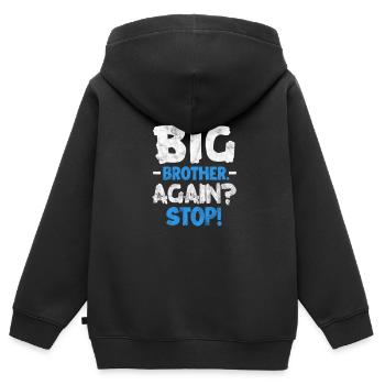 Grosser Bruder - Kinder Premium Organic Zip Hoodie - Schwarz - Hinten - AI Model Kid Male (0cm)
