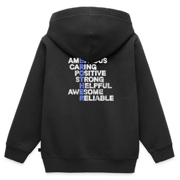 Frères - Sweat Premium à capuche zippé enfant bio - noir - Dos - AI Model Kid Male (0cm)
