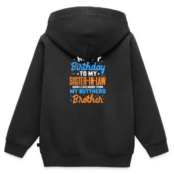 Big Brother Sibling Sister Gift - Kids Premium Organic Zip-up Hoodie - black - Back - AI Model Kid Male (0cm)