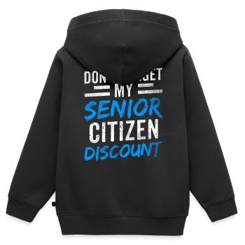 Vergessen Sie Nicht Meine Seniorenermäßigung Papi - Kinder Premium Organic Zip Hoodie - Schwarz - Hinten - AI Model Kid Male (0cm)