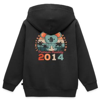 Geburtsjahr 2014 Geburtstag Koala Koalabär - Kinder Premium Organic Zip Hoodie - Schwarz - Hinten - AI Model Kid Male (0cm)