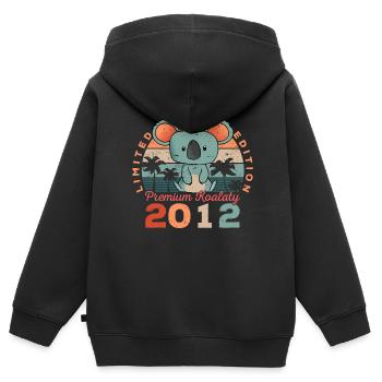 Geburtsjahr 2012 Geburtstag Koala Koalabär - Kinder Premium Organic Zip Hoodie - Schwarz - Hinten - AI Model Kid Male (0cm)