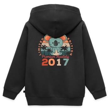 Geburtsjahr 2017 Geburtstag Koala Koalabär - Kinder Premium Organic Zip Hoodie - Schwarz - Hinten - AI Model Kid Male (0cm)