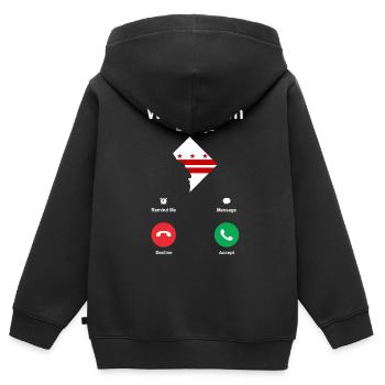 Horizon de Washington - Sweat Premium à capuche zippé enfant bio - noir - Dos - AI Model Kid Male (0cm)