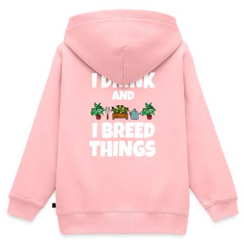Getränk rasse pflanzen geschenk - Kinder Premium Organic Zip Hoodie - Rosa - Hinten - AI Model Kid Female (0cm)