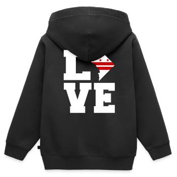 Horizon de Washington - Sweat Premium à capuche zippé enfant bio - noir - Dos - AI Model Kid Male (0cm)