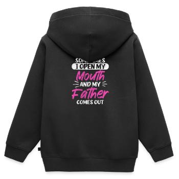 Vater - Kinder Premium Organic Zip Hoodie - Schwarz - Hinten - AI Model Kid Male (0cm)