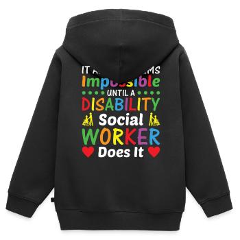 It Always Seems Impossible - Kinder Premium Organic Zip Hoodie - Schwarz - Hinten - AI Model Kid Male (0cm)