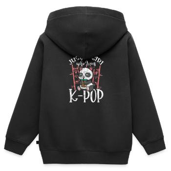 K-Pop Koreanisch Musik Pop Korea Kpop Geschenk - Kinder Premium Organic Zip Hoodie - Schwarz - Hinten - AI Model Kid Male (0cm)