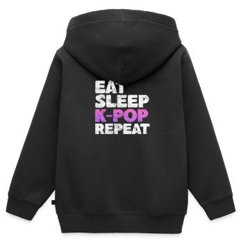 K-Pop Koreanisch Musik Pop Korea Kpop Geschenk - Kinder Premium Organic Zip Hoodie - Schwarz - Hinten - AI Model Kid Male (0cm)