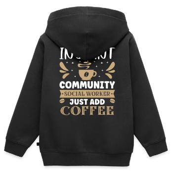 Instant Community Social Worker - Kids Premium Organic Zip-up Hoodie - black - Back - AI Model Kid Male (0cm)