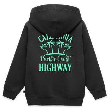 California Pacific Coast Highway Geschenk - Kinder Premium Organic Zip Hoodie - Schwarz - Hinten - AI Model Kid Male (0cm)