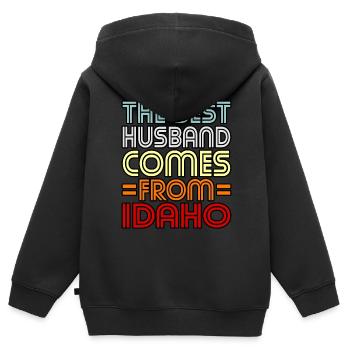 Le meilleur mari vient de l’Idaho Gift - Sweat Premium à capuche zippé enfant bio - noir - Dos - AI Model Kid Male (0cm)