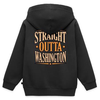 Washington reisegeschenk - Kinder Premium Organic Zip Hoodie - Schwarz - Hinten - AI Model Kid Male (0cm)