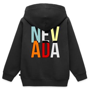 Nevada lebensgeschenk - Kinder Premium Organic Zip Hoodie - Schwarz - Hinten - AI Model Kid Male (0cm)