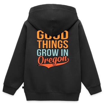 Wachsen Sie In Oregon-geschenk - Kinder Premium Organic Zip Hoodie - Schwarz - Hinten - AI Model Kid Male (0cm)