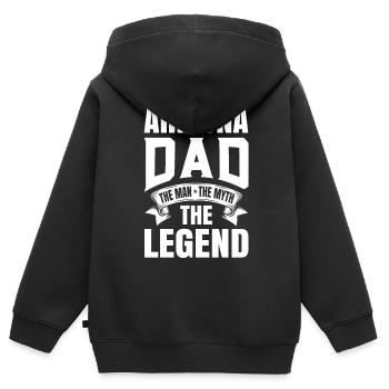 Arizona-vati-geschenk - Kinder Premium Organic Zip Hoodie - Schwarz - Hinten - AI Model Kid Male (0cm)